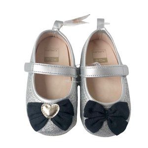 5/$25 NWT Carter's Glitter Mary Jane Crib Shoes 12m